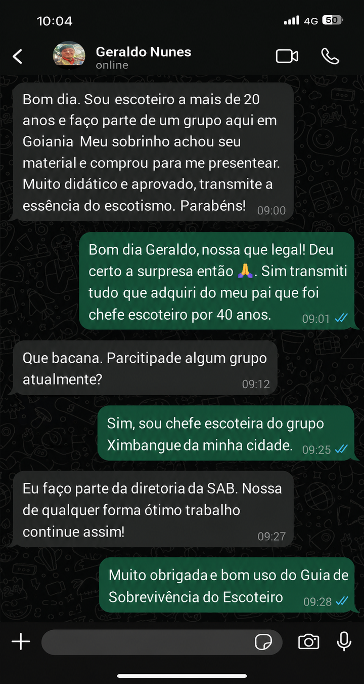 Avaliação de Geraldo sobre o Guia de Sobrevivência do Escoteiro
