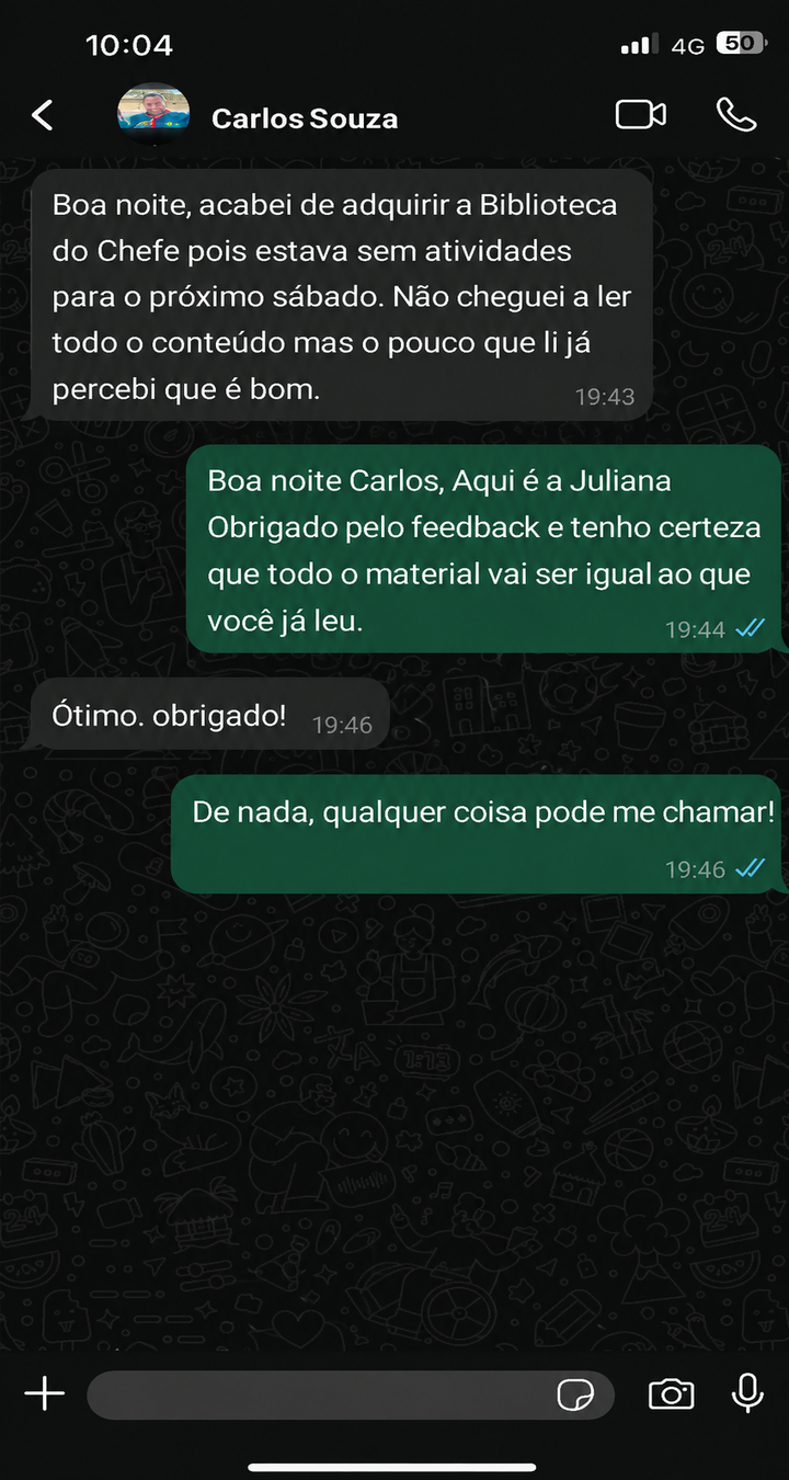 Avaliação de Carlos sobre a Biblioteca do Chefe